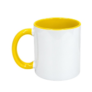Taza Cerámica Amarillo 8.2*h9.5cm 11oz  Para Sublimar Color En Interior Y Oreja