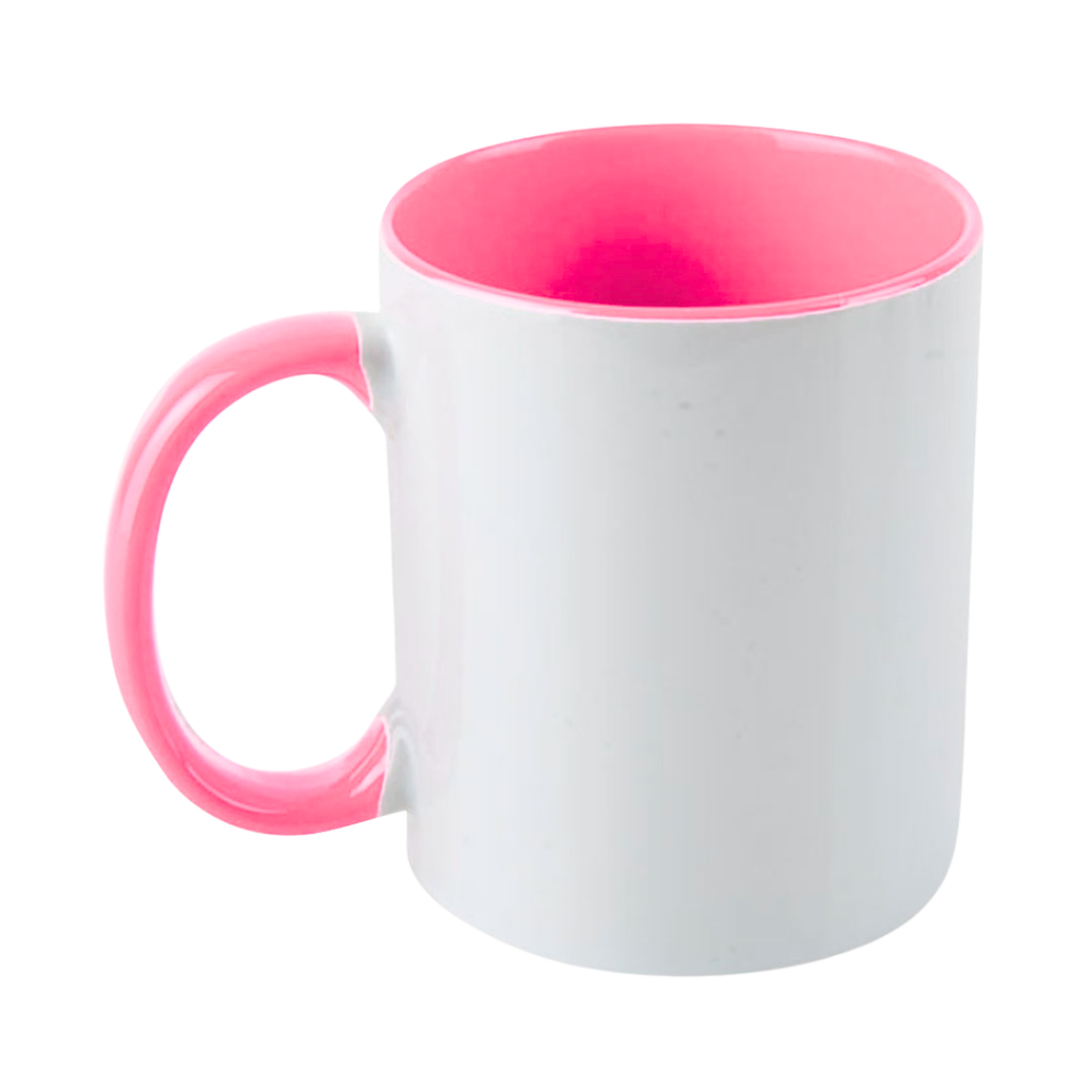 [P298142] Taza Cerámica rosado 8.2*h9.5cm 11oz  Para Sublimar Color En Interior Y Oreja