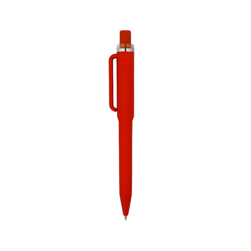 [P286214] Lapiceros Plástico Rojo Mugbold Con Clip Gris