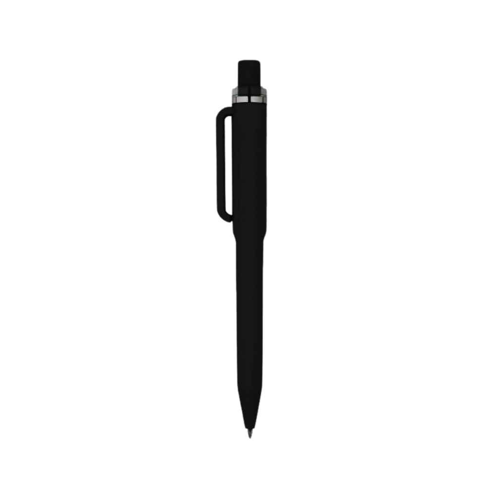 [P286215] Lapiceros Plástico Negro  Mugbold Con Clip Gris