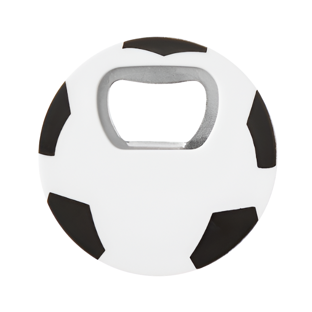 [P266192] Destapador Plástico Negro 6.8*0.5 cm Redondo Diseño Pelota De Fut Con Imán