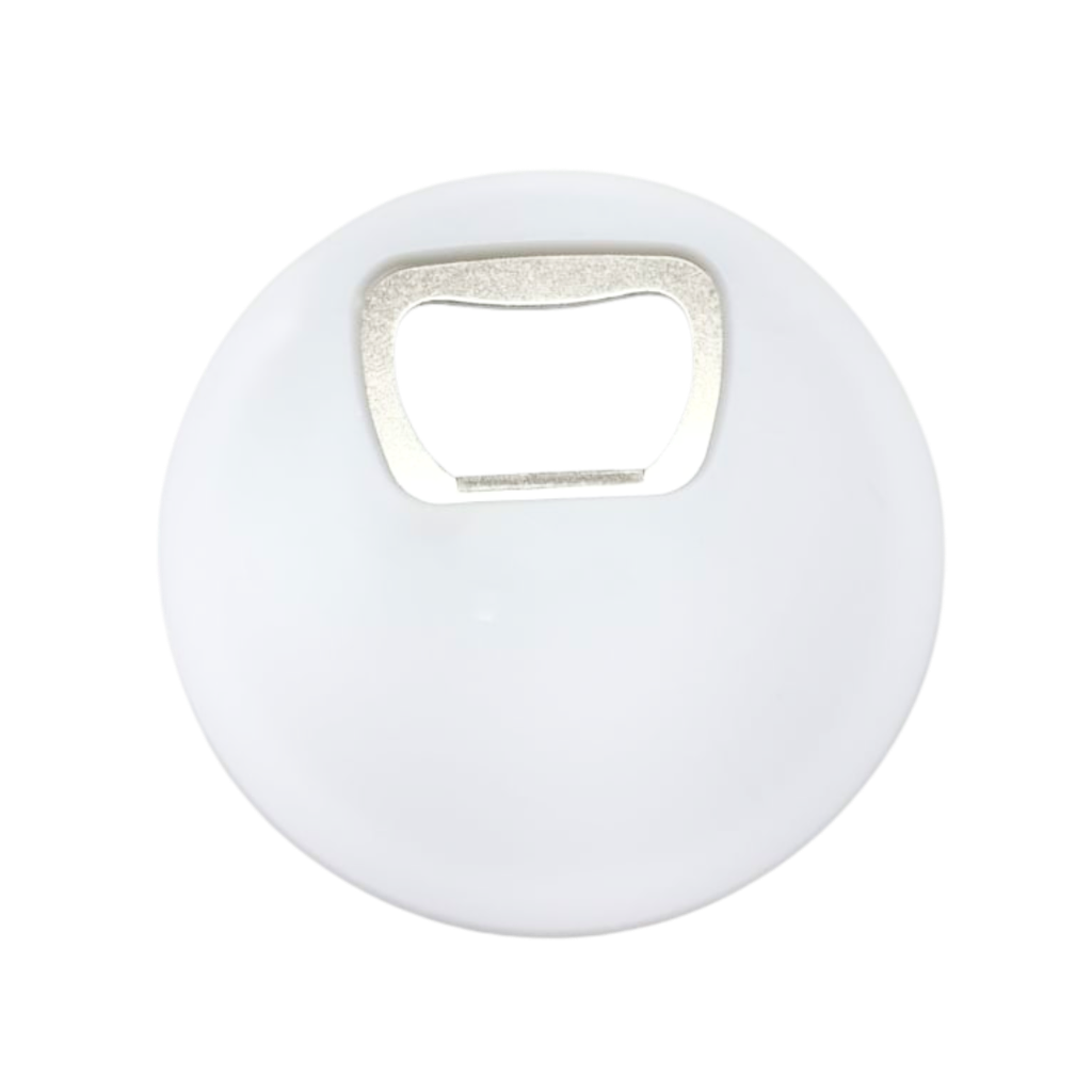 [P266193] Destapador Plástico Blanco 6.8*0.5 Cm Redondo Con Imán