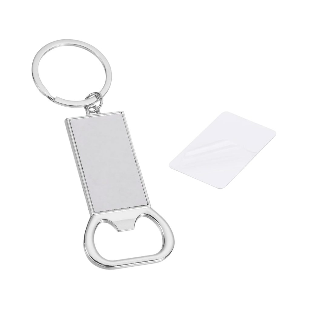[P266198] Llavero Metal Plateado Con Destapador Para Sublimar