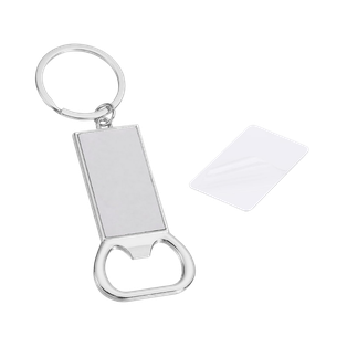 Llavero Metal Plateado Con Destapador Para Sublimar