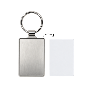 Llavero Metal Plateado rectangular Para Sublimar