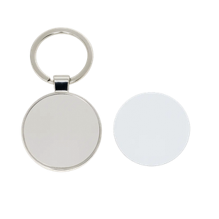 Llavero Metal Plateado redondo Para Sublimar