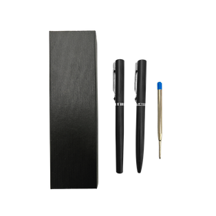 Lapiceros Acero Inoxidable negro  Frisk 2 Pcs Con Refil En Caja De Presentación