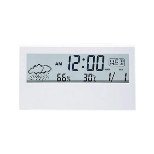 Reloj Plastico Blanco 130*230*70mm Stripe De Escritorio Pantalla Transparente