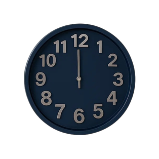 Reloj Plastico Azul Oscuro 30*30*4.5CM Sangtal De Pared Numeros Plateados